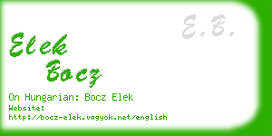 elek bocz business card